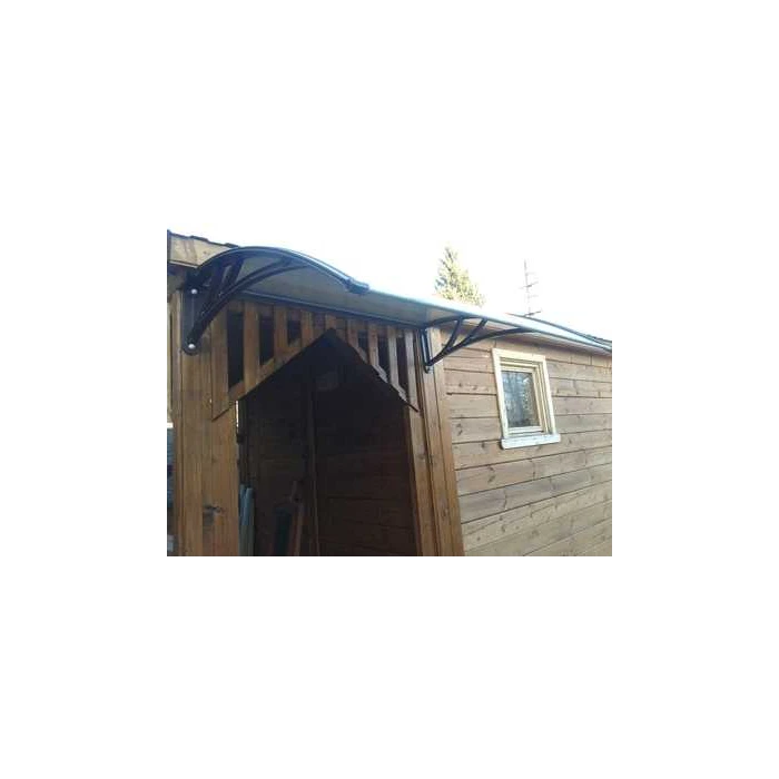 Козырьки Krovent из поликарбоната 1200х930х280 молочный с чер. кронштейнами